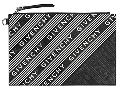 Givenchy Black/White Large Logo print Pouch NED0149, front view